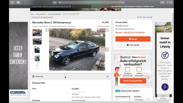 موقع mobile.de لشراء السيارات المستعملة فى ألمانيا